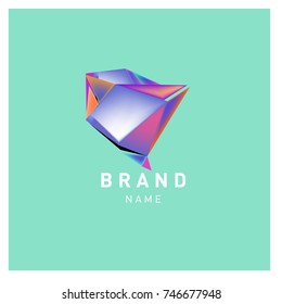 Abstract Vector Geometric 3d gradient Logo Brand Company Design Template