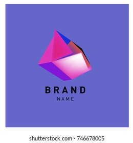Abstract Vector Geometric 3d gradient Logo Brand Company Design Template