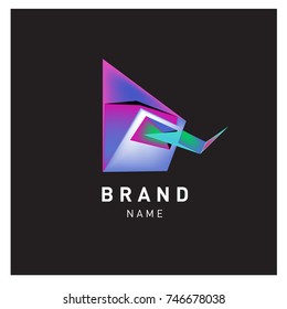 Abstract Vector Geometric 3d gradient Logo Brand Company Design Template