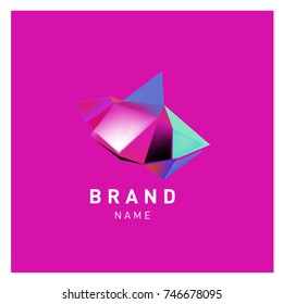 Abstract Vector Geometric 3d gradient Logo Brand Company Design Template
