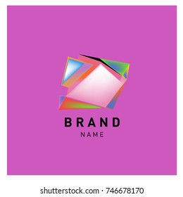 Abstract Vector Geometric 3d gradient Logo Brand Company Design Template