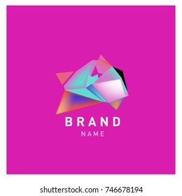 Abstract Vector Geometric 3d gradient Logo Brand Company Design Template