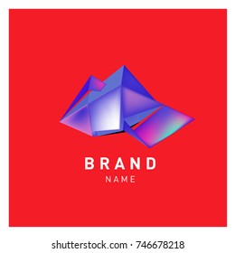Abstract Vector Geometric 3d gradient Logo Brand Company Design Template
