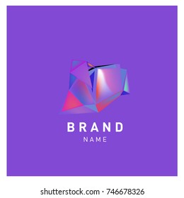 Abstract Vector Geometric 3d gradient Logo Brand Company Design Template