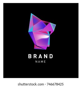 Abstract Vector Geometric 3d gradient Logo Brand Company Design Template