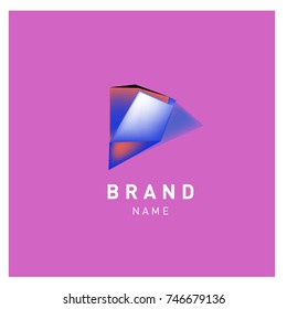 Abstract Vector Geometric 3d gradient Logo Brand Company Design Template