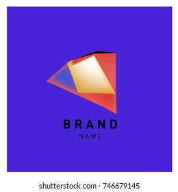 Abstract Vector Geometric 3d gradient Logo Brand Company Design Template
