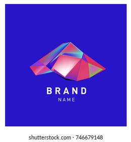 Abstract Vector Geometric 3d gradient Logo Brand Company Design Template