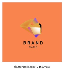 Abstract Vector Geometric 3d gradient Logo Brand Company Design Template