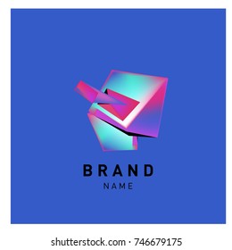 Abstract Vector Geometric 3d gradient Logo Brand Company Design Template