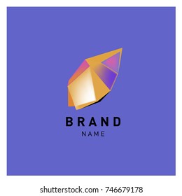 Abstract Vector Geometric 3d gradient Logo Brand Company Design Template