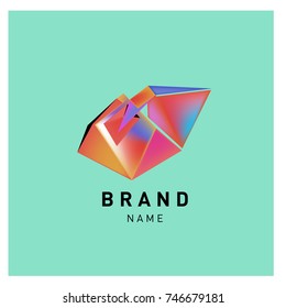 Abstract Vector Geometric 3d gradient Logo Brand Company Design Template