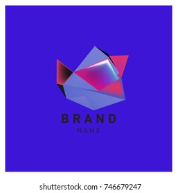 Abstract Vector Geometric 3d gradient Logo Brand Company Design Template
