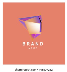 Abstract Vector Geometric 3d gradient Logo Brand Company Design Template