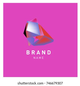 Abstract Vector Geometric 3d gradient Logo Brand Company Design Template