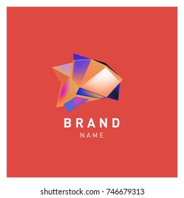 Abstract Vector Geometric 3d gradient Logo Brand Company Design Template