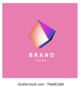 Abstract Vector Geometric 3d gradient Logo Brand Company Design Template
