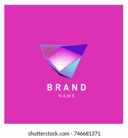 Abstract Vector Geometric 3d gradient Logo Brand Company Design Template