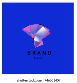 Abstract Vector Geometric 3d gradient Logo Brand Company Design Template