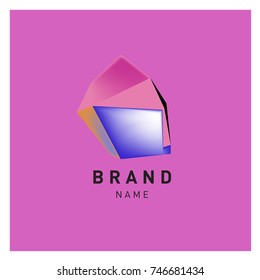 Abstract Vector Geometric 3d gradient Logo Brand Company Design Template