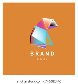 Abstract Vector Geometric 3d gradient Logo Brand Company Design Template