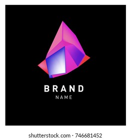 Abstract Vector Geometric 3d gradient Logo Brand Company Design Template