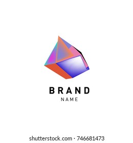 Abstract Vector Geometric 3d gradient Logo Brand Company Design Template