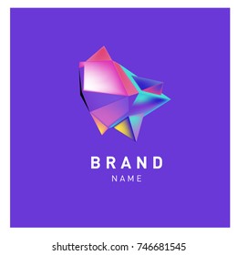 Abstract Vector Geometric 3d gradient Logo Brand Company Design Template