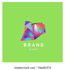Abstract Vector Geometric 3d gradient Logo Brand Company Design Template