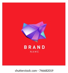 Abstract Vector Geometric 3d gradient Logo Brand Company Design Template