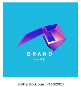 Abstract Vector Geometric 3d gradient Logo Brand Company Design Template
