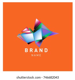Abstract Vector Geometric 3d gradient Logo Brand Company Design Template