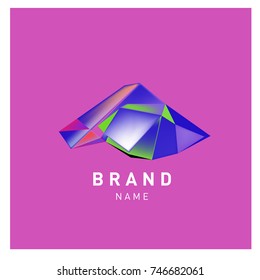Abstract Vector Geometric 3d gradient Logo Brand Company Design Template