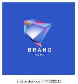 Abstract Vector Geometric 3d gradient Logo Brand Company Design Template