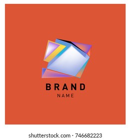 Abstract Vector Geometric 3d gradient Logo Brand Company Design Template