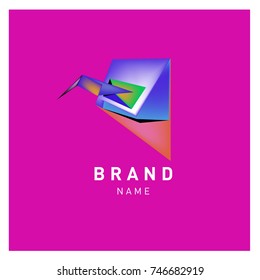 Abstract Vector Geometric 3d gradient Logo Brand Company Design Template