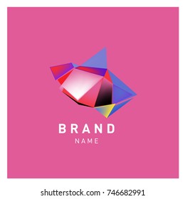 Abstract Vector Geometric 3d gradient Logo Brand Company Design Template