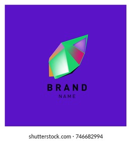 Abstract Vector Geometric 3d gradient Logo Brand Company Design Template