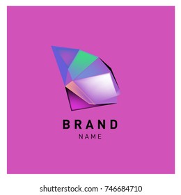 Abstract Vector Geometric 3d gradient Logo Brand Company Design Template