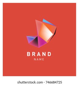 Abstract Vector Geometric 3d gradient Logo Brand Company Design Template