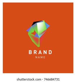 Abstract Vector Geometric 3d gradient Logo Brand Company Design Template
