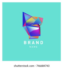 Abstract Vector Geometric 3d gradient Logo Brand Company Design Template