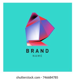 Abstract Vector Geometric 3d gradient Logo Brand Company Design Template