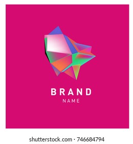 Abstract Vector Geometric 3d gradient Logo Brand Company Design Template