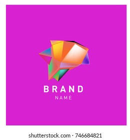 Abstract Vector Geometric 3d gradient Logo Brand Company Design Template