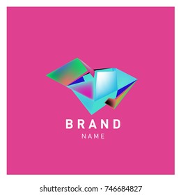 Abstract Vector Geometric 3d gradient Logo Brand Company Design Template