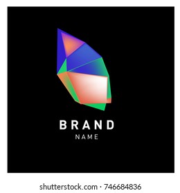 Abstract Vector Geometric 3d gradient Logo Brand Company Design Template