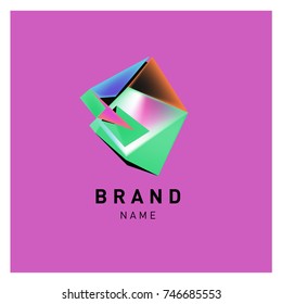Abstract Vector Geometric 3d gradient Logo Brand Company Design Template