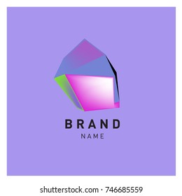 Abstract Vector Geometric 3d gradient Logo Brand Company Design Template