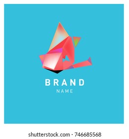 Abstract Vector Geometric 3d gradient Logo Brand Company Design Template
